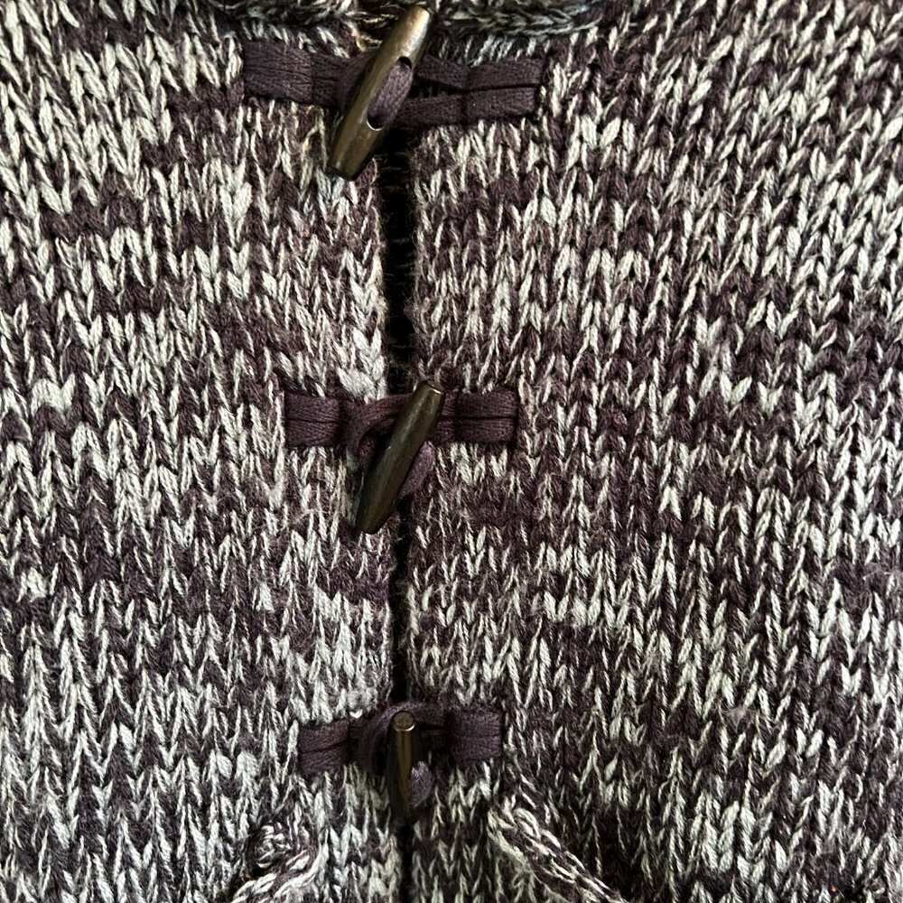 Moda International Chunky Knit Shawl Collar Wool Blend Cardigan Sweater Sz XS - Picture 2 of 10